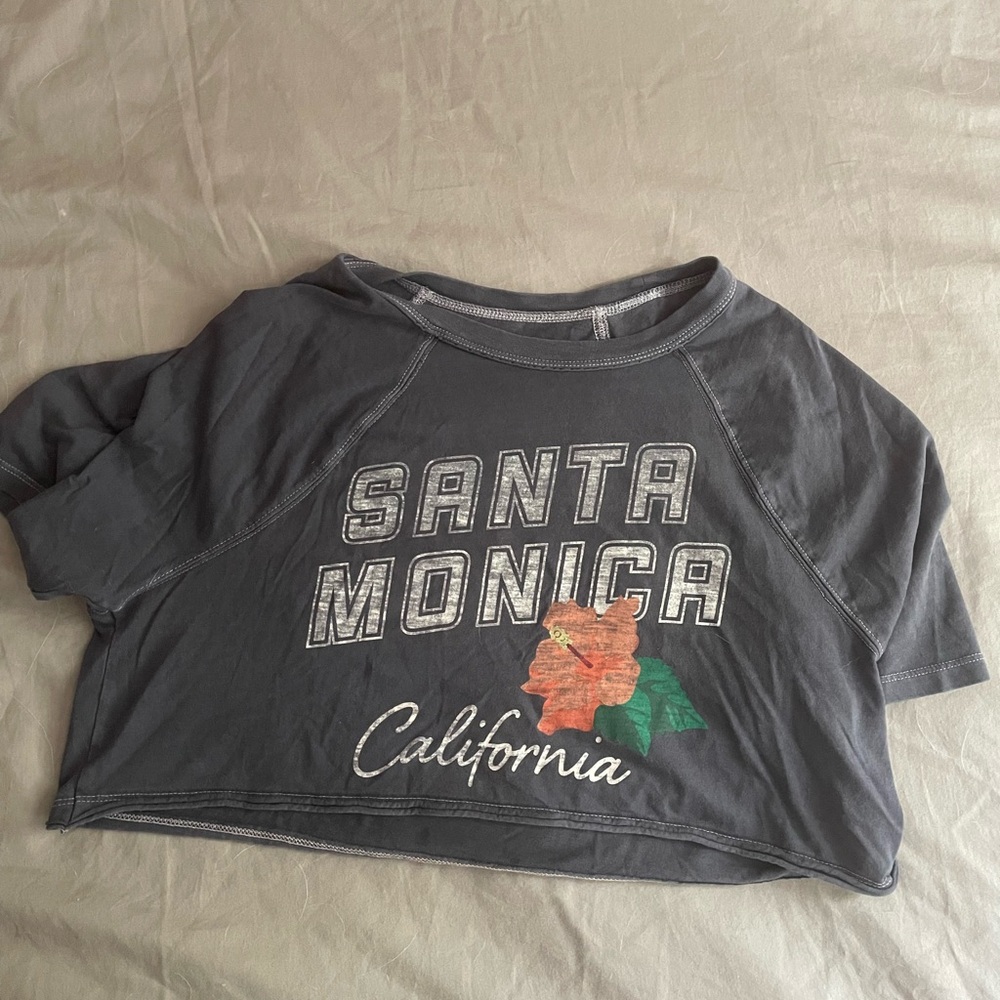 Aeropostale Gray and Blue Crop Top Casual Style